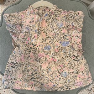 Janie and Jack Pink Floral Ruffle Blouse